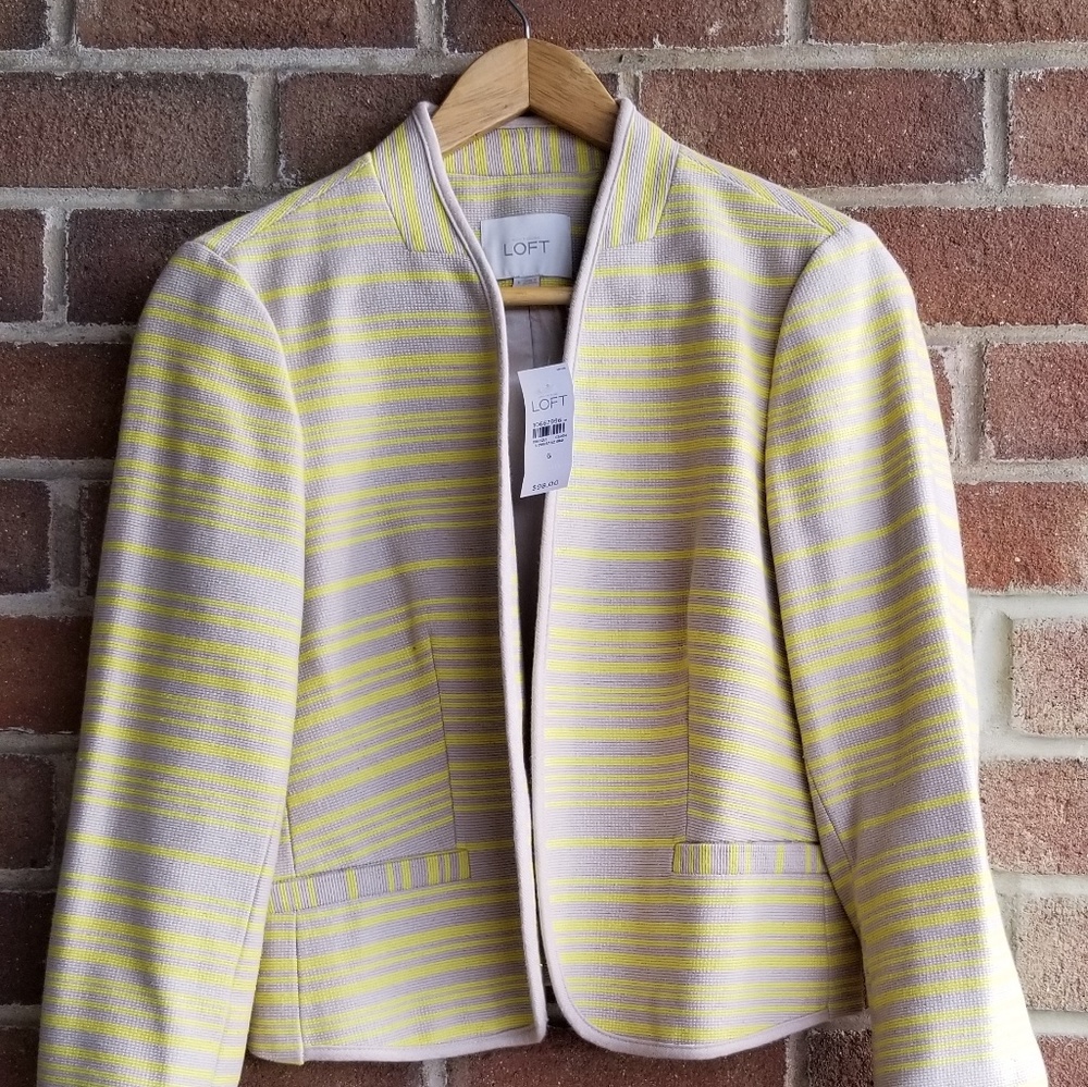 Ann Taylor LOFT Yellow Striped Blazer